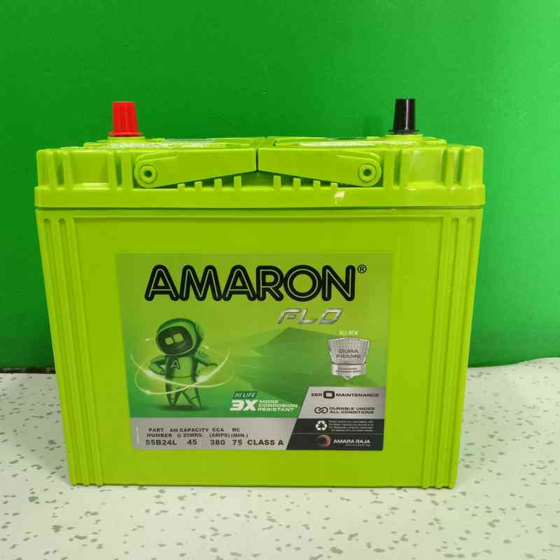 Aki Mobil Flo 55B24L 45 AH Car ACCU Amaron