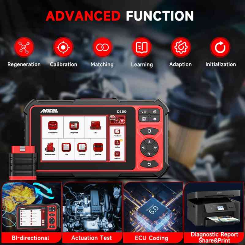 Ancel DS300 OBD2 All System Scan Tool 28++ Spesial Reset Funcition