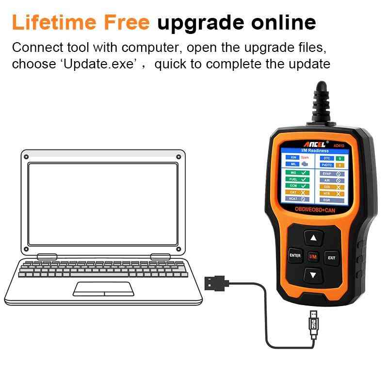 Ancel AD410 Professional Battery Tester and OBD2 Code Reader 2 in 1