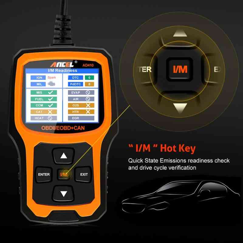 Ancel AD410 Professional Battery Tester and OBD2 Code Reader 2 in 1