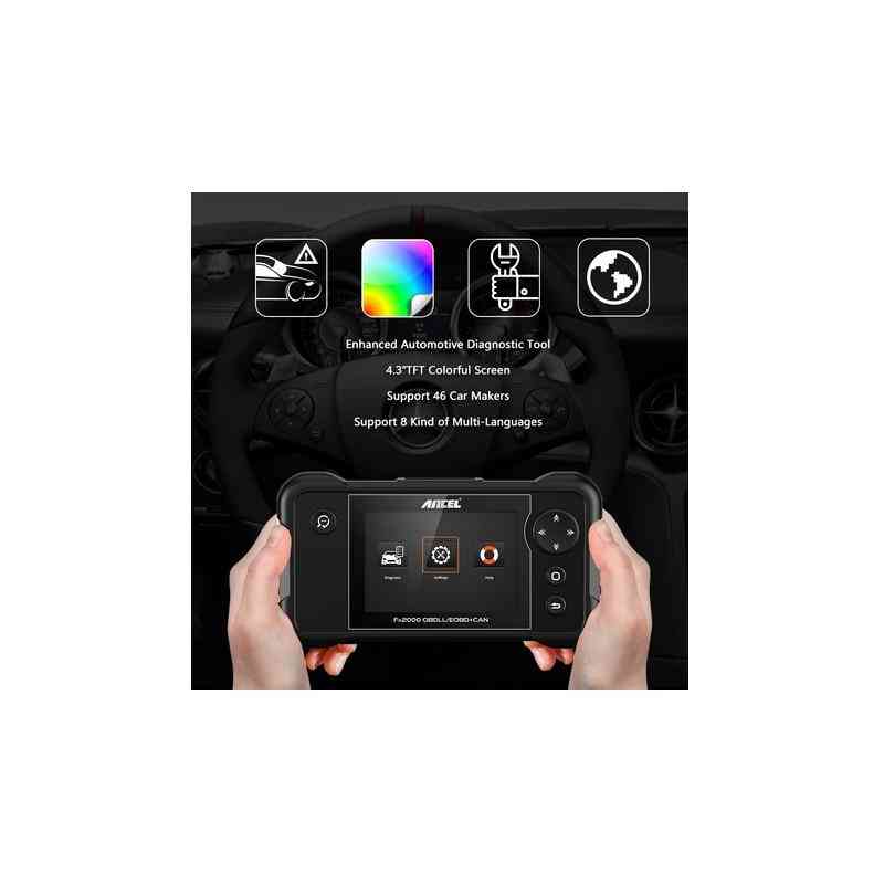Ancel FX2000 Car Diagnostic OBD2 Automotive Scanner with 4-system