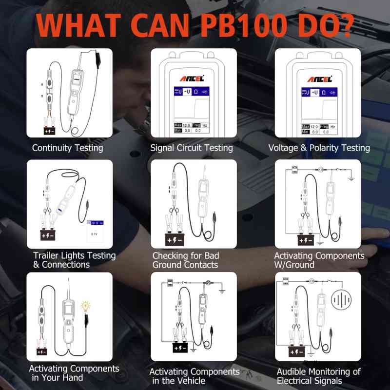 Ancel PB100 Professional Power Circuit Probe Tester