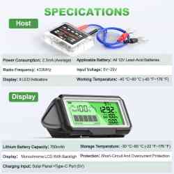 Ancel BM200 PRO Led Digital Battery Monitor 12V