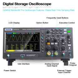 Oscilloscope Hantek DS02C10 | 2CH+1CH | 100MHz | 1GSa/s | 8M Storage | Dilengkapi Signal Generator