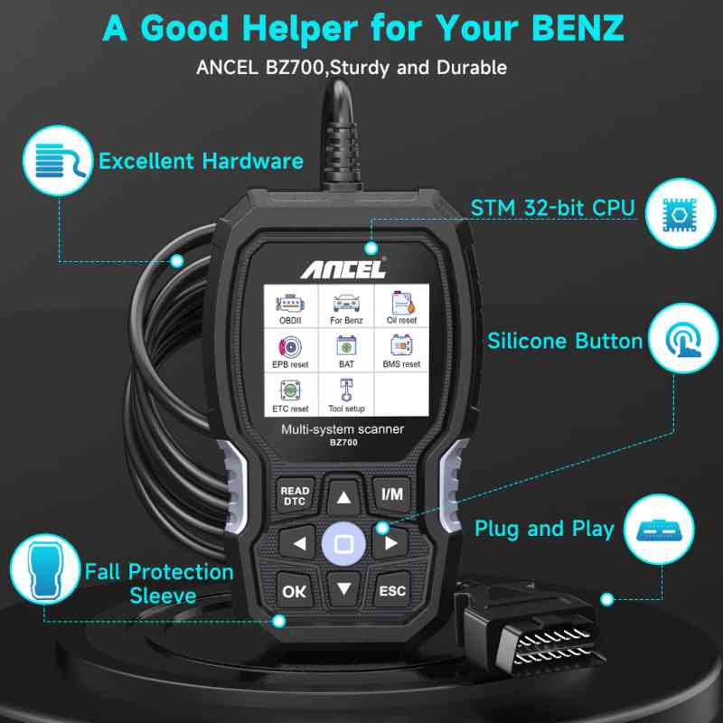 ANCEL BZ700 Professional Automotive OBD2 Scanner Code Reader Specially for Marcedes Benz Vehicles