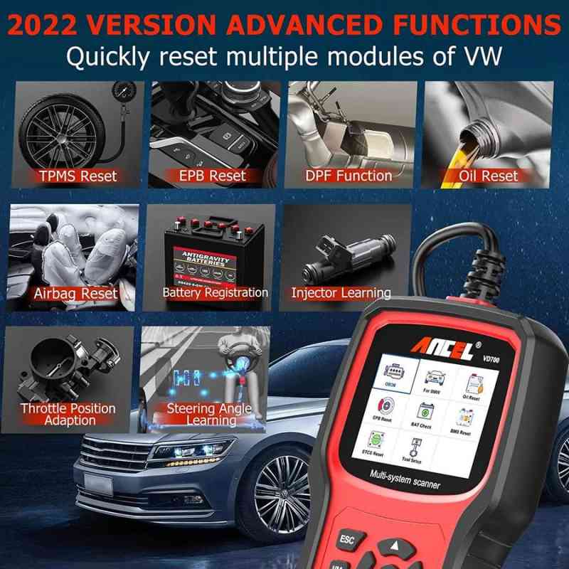 ANCEL VD700 Car Diagnosis Full System OBD2 Code Reader Specially for VAG Vehicles