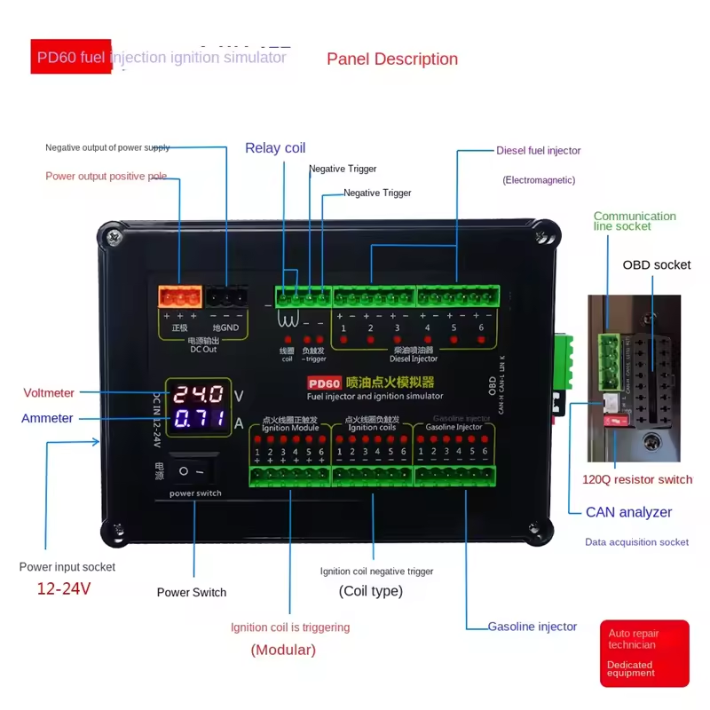 PD60 PD60+ Gasoline Diesel Injector Ignition Coil Simulator Car ...
