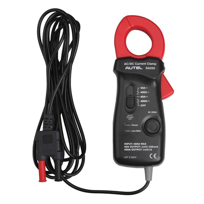 AUTEL MaxiBAS BTAK Battery Tester Accessory Kit M100 Digital Multimeter 400A Current Clamp, Probes and Leads