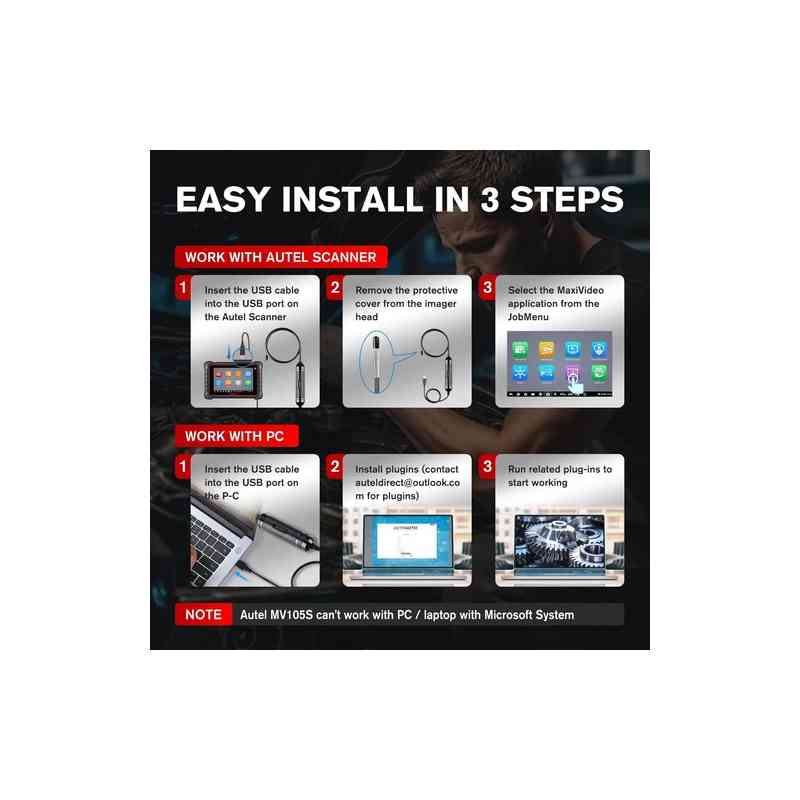 AUTEL MV105S 5.5 Maxi Video 105S Borescope Inspection Camera
