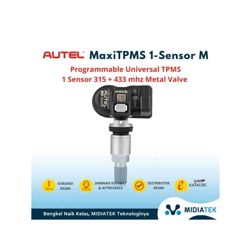 AUTEL MX-Sensor TPS218 – Dual Frequency Programmable TPMS Sensor 315 + 433 mhz Metal Valve
