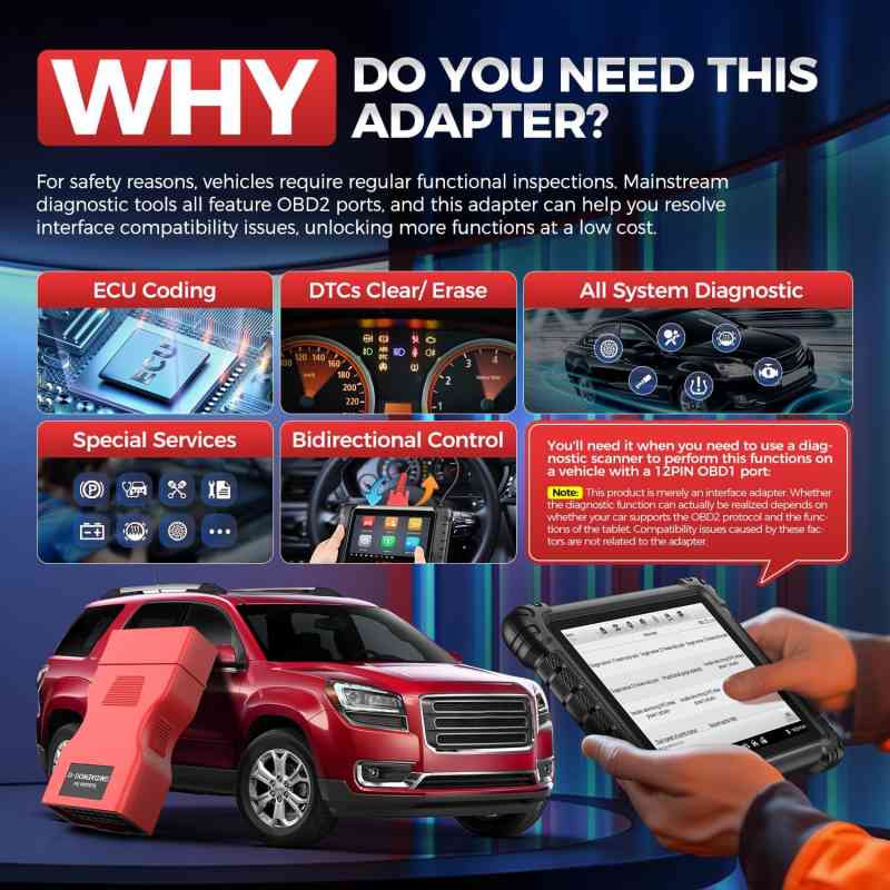 Kabel Adaptor OBD2 16 pin to 12 pin GM Daewoo