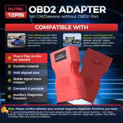 Kabel Adaptor OBD2 16 pin to 12 pin GM Daewoo
