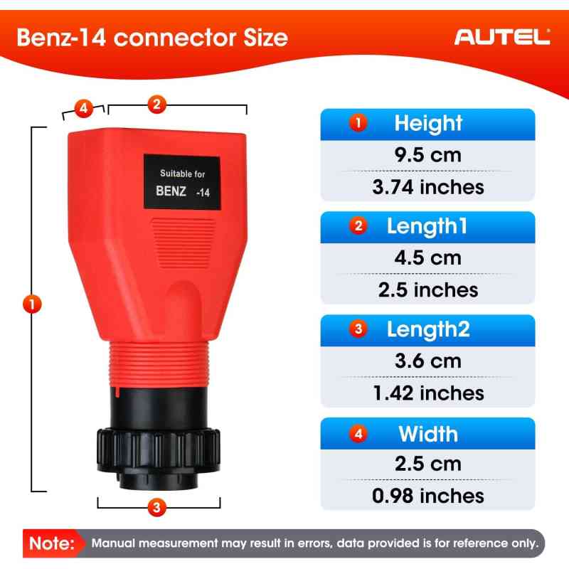 Kabel Adaptor OBD2 ke Konektor Mercedes Benz 14 Pin AUTEL