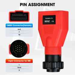 Kabel Adaptor OBD2 ke Konektor Mercedes Benz 14 Pin AUTEL